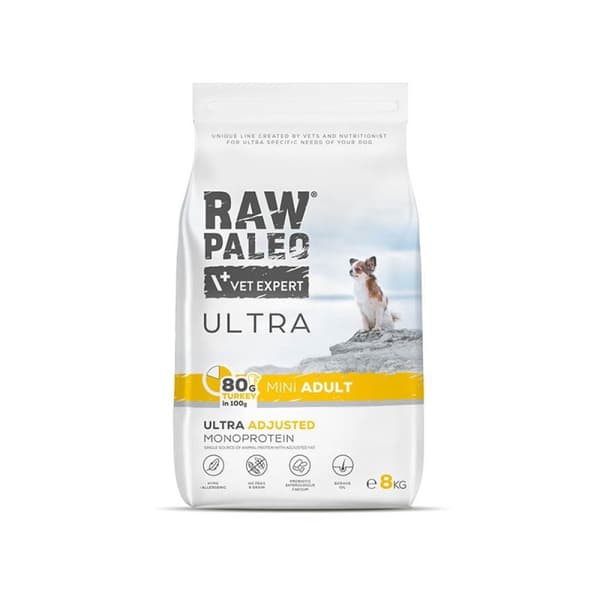 VetExpert Raw Paleo Ultra kalkon torrfoder för hundar 8 kg