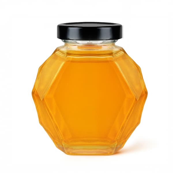 GUCIO Glasburk 380ml för Honung, Marmelad, Grädde, Presentflaskor 3D