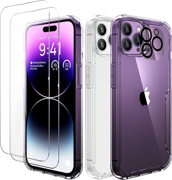 APPLE IPHONE 14 PRO MAX SILIKONE ETUI 2X HÆRDET GLAS KAMERA