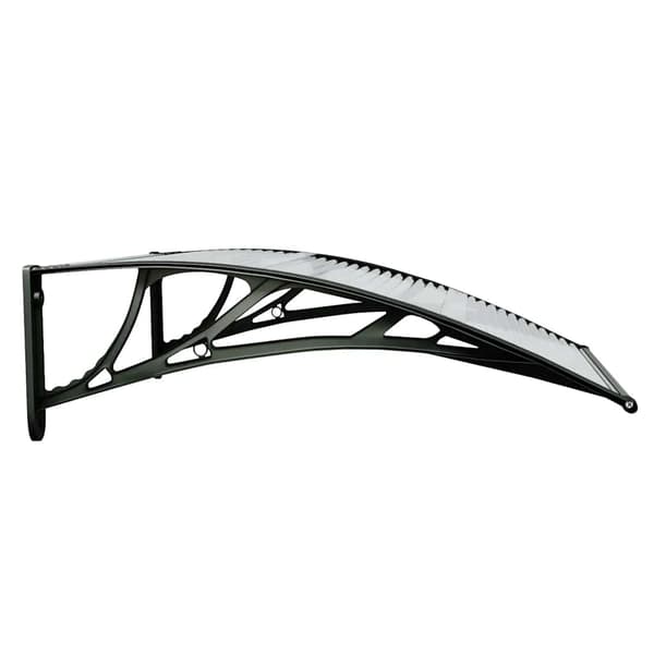 vidaXL dørmarkise sort og transparent 80x75 cm polycarbonat