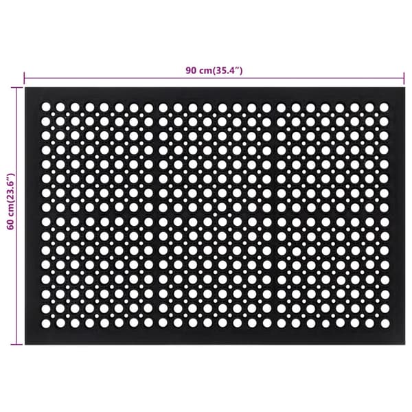 vidaXL Dörrmatta, Rektangulär, 60x90 cm, Gummi