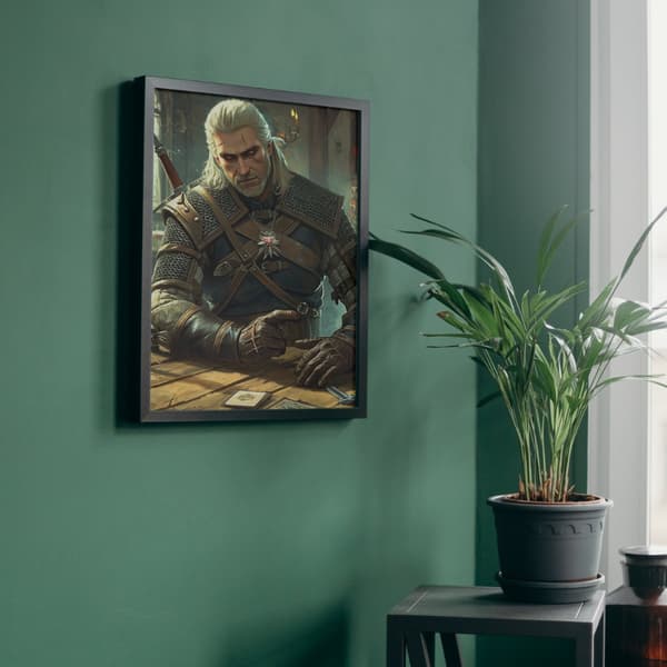 MALING EFTER TAL Billeder til maleri The Witcher Geralt Gwent 40x50 cm