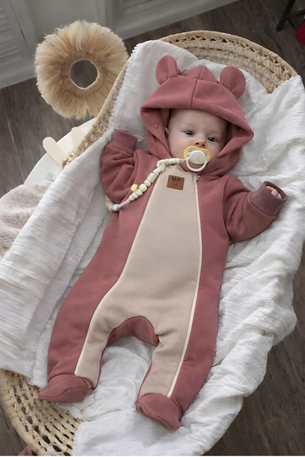 Jumpsuit til piger 68 TO lynlåse tolags overgangsbluse BEIGE