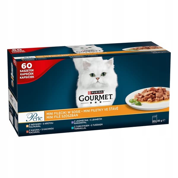 PURINA GOURMET PERLE våtfoder för katter 60x85 g anka