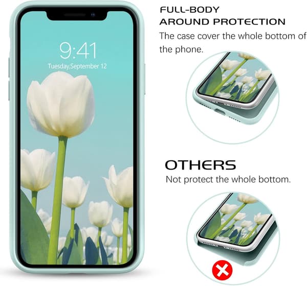 Silikonikuori iPhone XR 6.1':lle Sydän Mintunvihreä