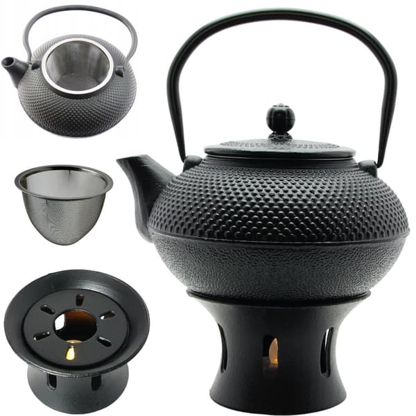 Støbejernskedel 1,5 l teinfuser med si + varmer
