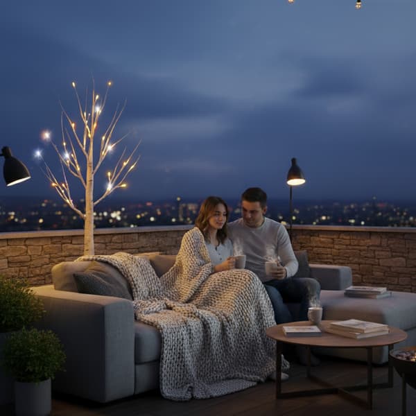 FLASH JULETRÆ BIRK LED JULEPYNT 150CM 120 LED Kold