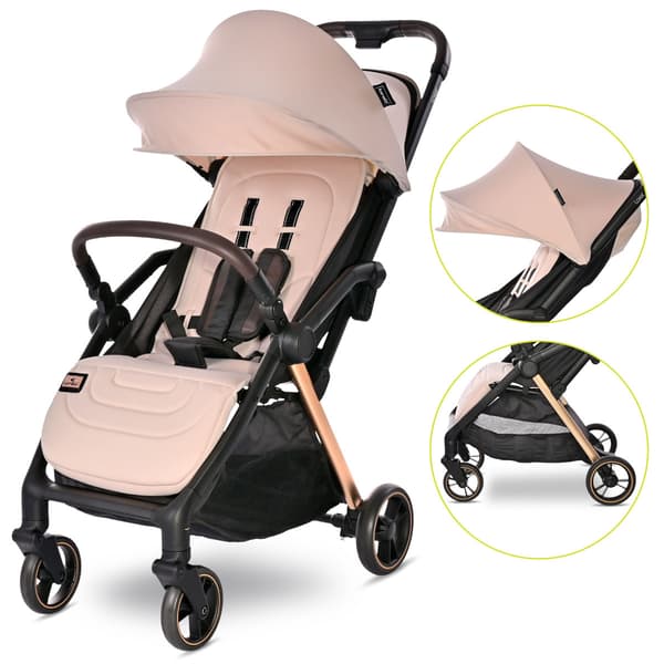 Lorelli Loret - klapvogn med automatisk foldning op til 22 kg | Beige