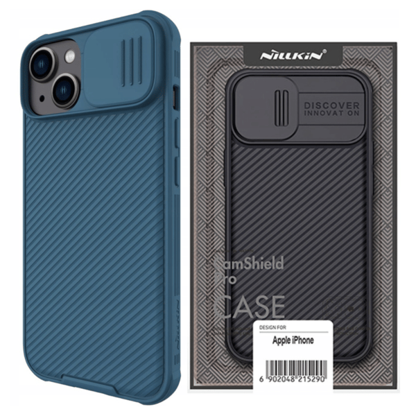 Nillkin CamShield Pro Case iPhone 14 Plus cover pansret kameracover blå