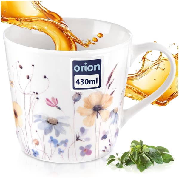 Porslinsmugg blommor 430 ml