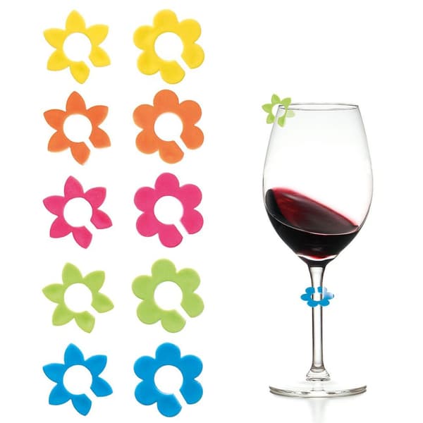 Blomstermarkører til glas og kopper 10 stk.