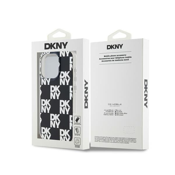 DKNY IML Ternet Mono Mønster Etui til iPhone 15 Pro Max (Sort)