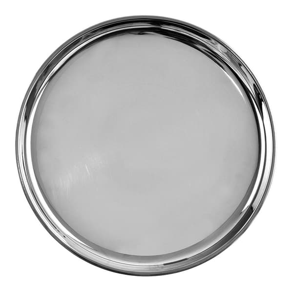 Rund serveringsbakke i stål 18 cm