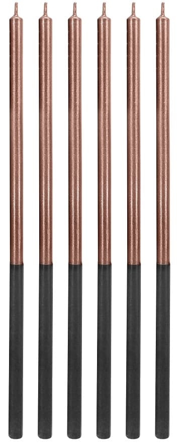 Platinlys rosaguld højde 14,5 cm 6 stk.