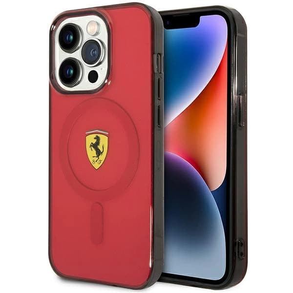 Ferrari FEHMP14XURKR iPhone 14 Pro Max 6.7 punainen kovakotelo Translucent Magsafe