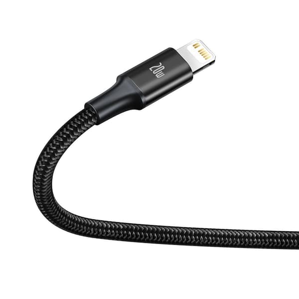 Baseus Rapid Series 3-i-1 USB-kabel, micro USB / Lightning / USB-C, 20W, 1,5m (sort)