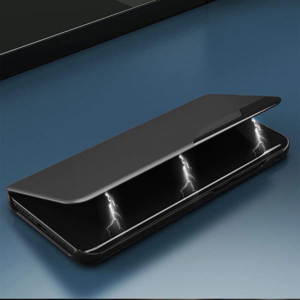 Eco Leather View Case elegant flipfodral med stativfunktion för Samsung Galaxy A73 blå
