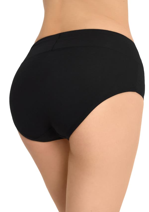 Dame trusser sorte bomulds højtaljede bløde åndbare elastiske Hipster High XL