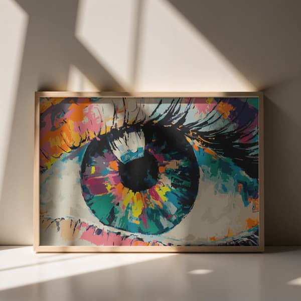 Måla efter siffror-tavel med ram Regnbågsutsikt 70x50 cm