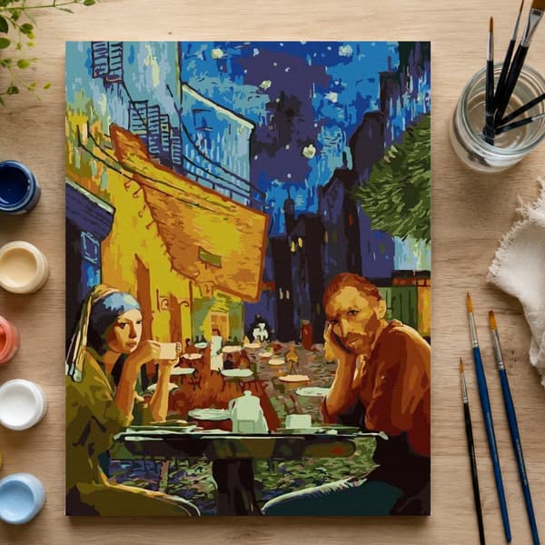 Mal efter tal med ramme Dato med Van Gogh 50x70 cm