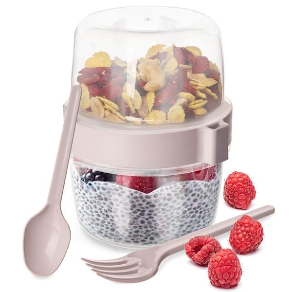 Behållare yoghurtkopp med sked lunchlåda 370 ml