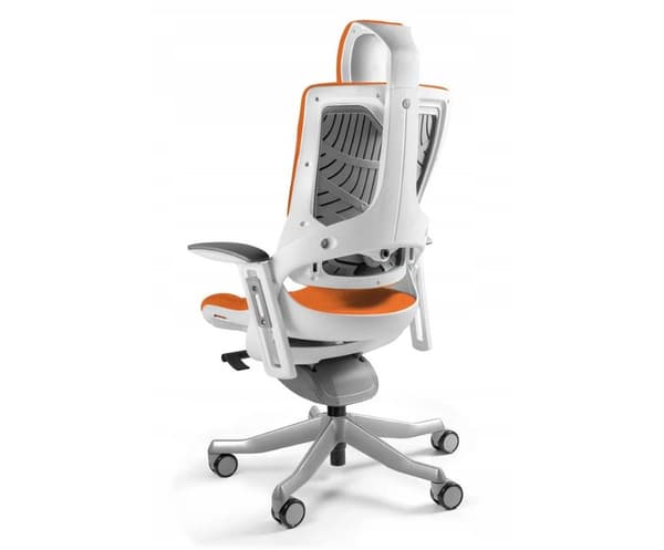 Wau 2 BL405 kontorstol, mandarin/hvidt stof