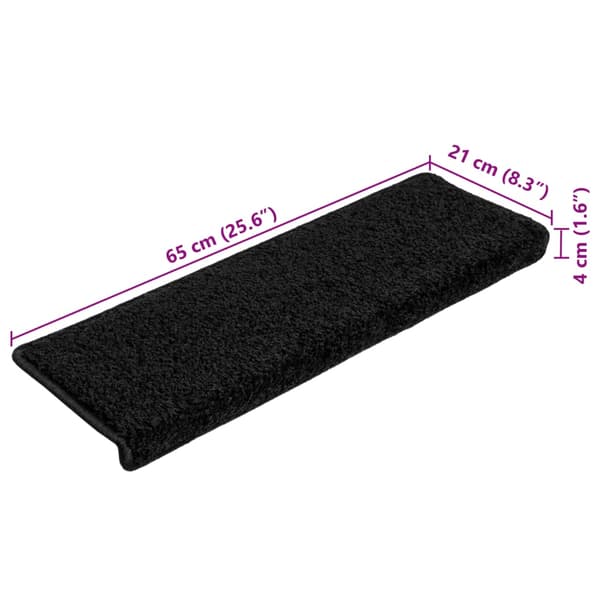 vidaXL trappetrin, 10 stk., 65x21x4 cm, sort