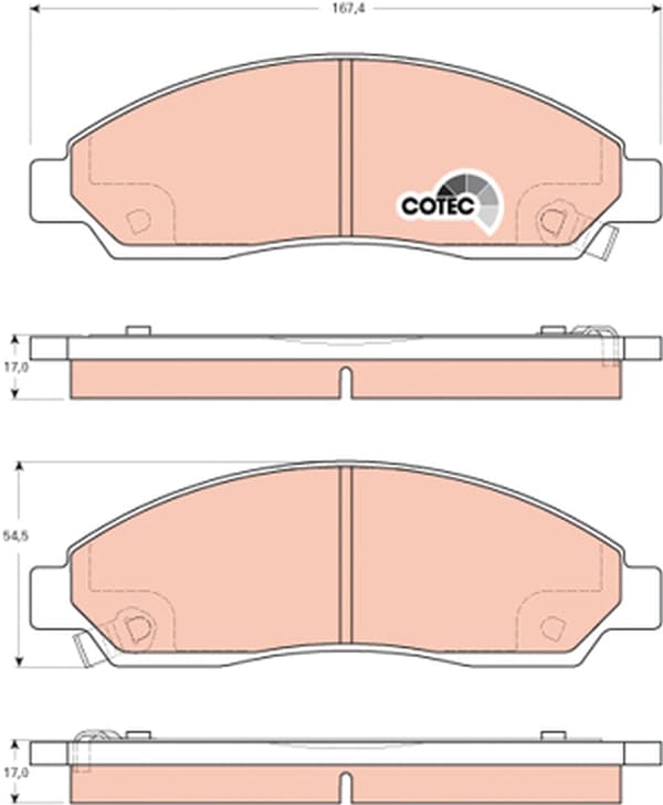 FRAMBROMSBELÄGG GDB3466 TRW