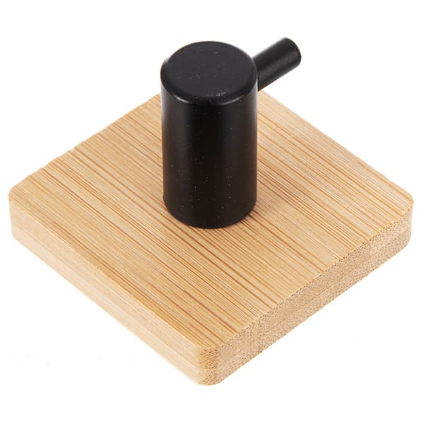 Itsekiinnittävä koukku bambu metalli musta 4,5x4,5 cm 2 kpl