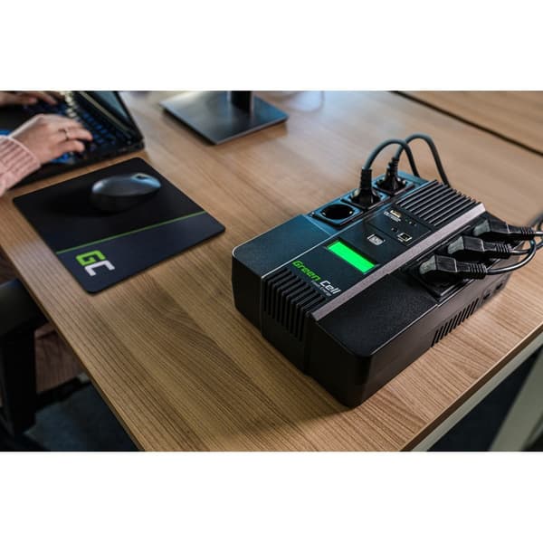Green Cell UPS07 AIO 800VA 480W UPS-strømforsyning, sort