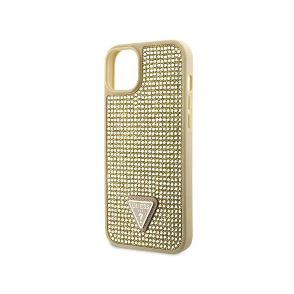 Guess Strass Triangle - iPhone 14 Plus-skal (guld)