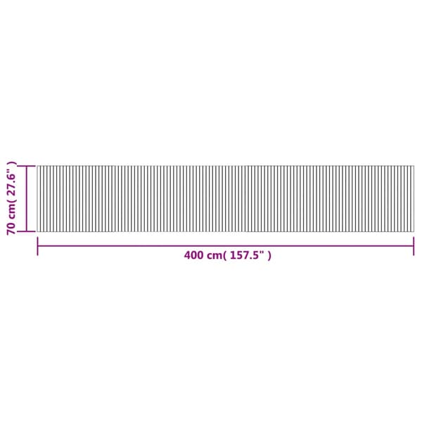 vidaXL Suorakulmainen matto, musta, 70x400 cm, bambu