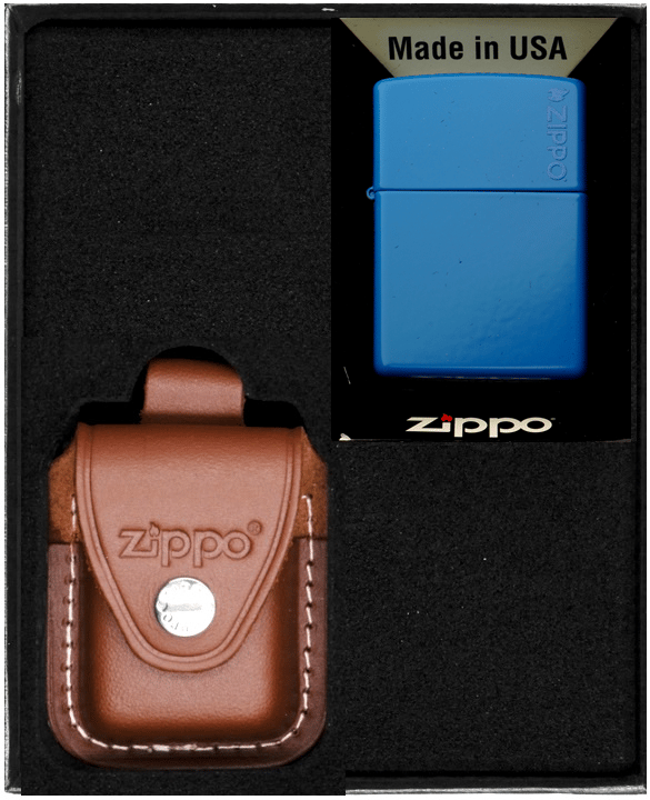 ZIPPO Lighter SKY BLÅ LOGO Gavesæt nr. 2