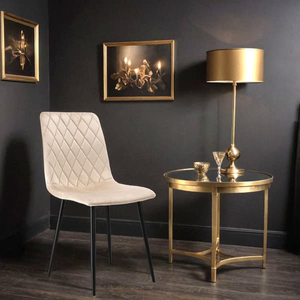 Dexter beige sammetsklädd fåtölj