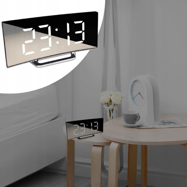 Digital LED-spegelklocka - DT-6507 (Vit)