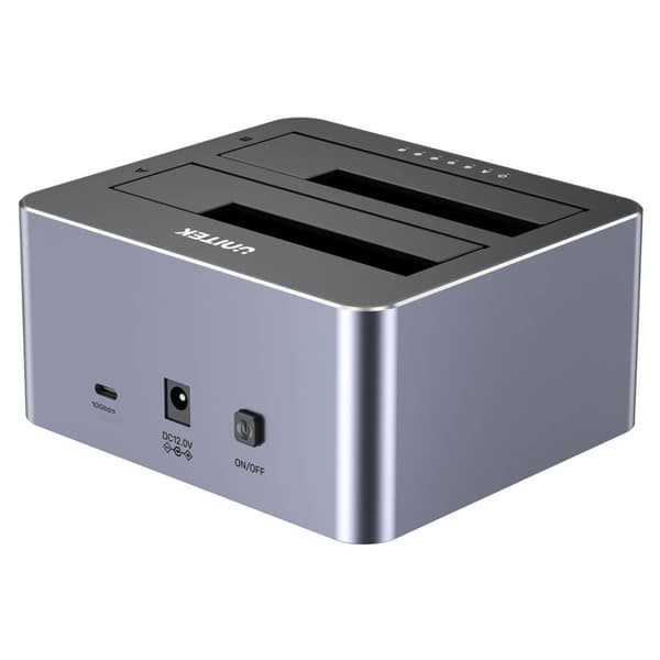 UNITEK Kloningsstation 2x SATA 2.5/3.5 USB-C 10 Gbit/s Grå