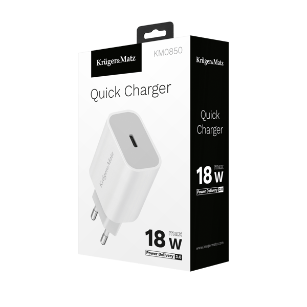 Väggaddare USB-C PD QC 3.0 18W KrugerMatz