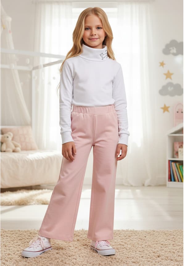 Barn TURTLENECK 140 SWEATSHIRT Barn T-SHIRT med tryck VIT