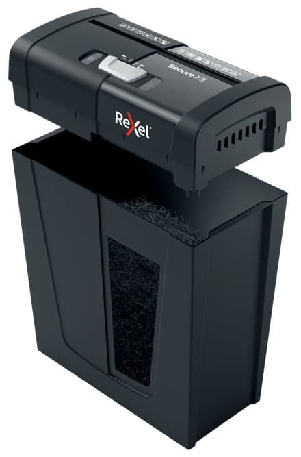 Rexel Secure X8 P4 makulator, 8 ark, 14 l, til kontor og hjem