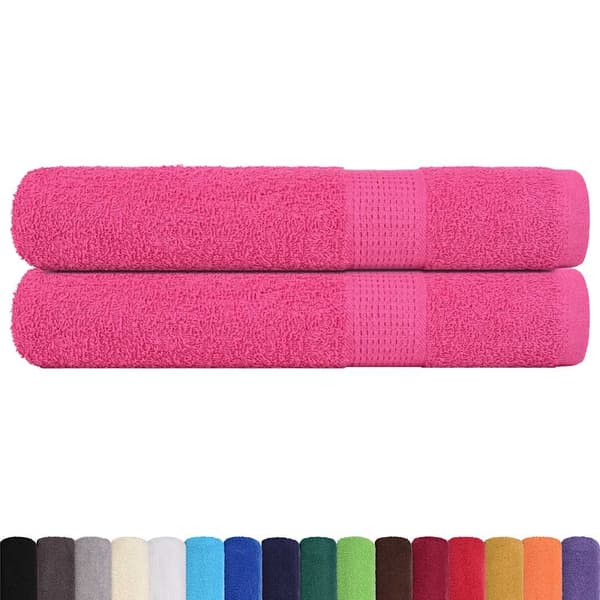 vidaXL Bastuhanddukar, 2 st, rosa, 80x200 cm, 100 % bomull