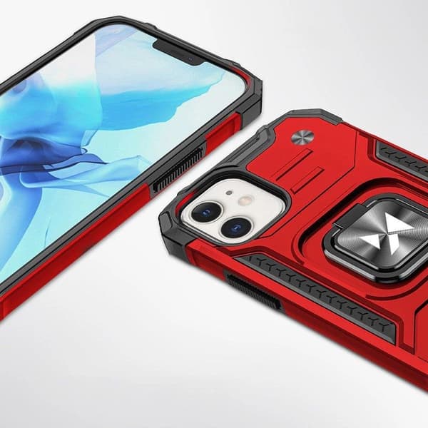 Wozinsky Ring Armor iPhone 14 Plus Armored Cover Magnetisk Holder Ring Rød