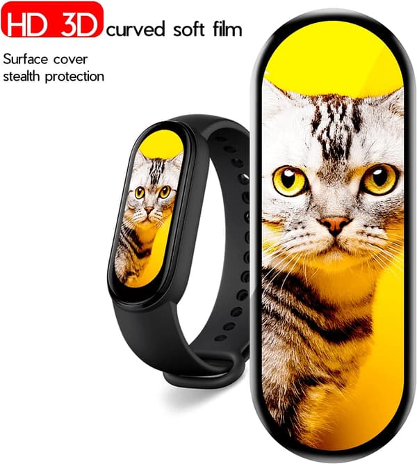 3X HÆRDET GLAS TIL SMARTBAND XIAOMI MI BAND 6 SORT RAMME