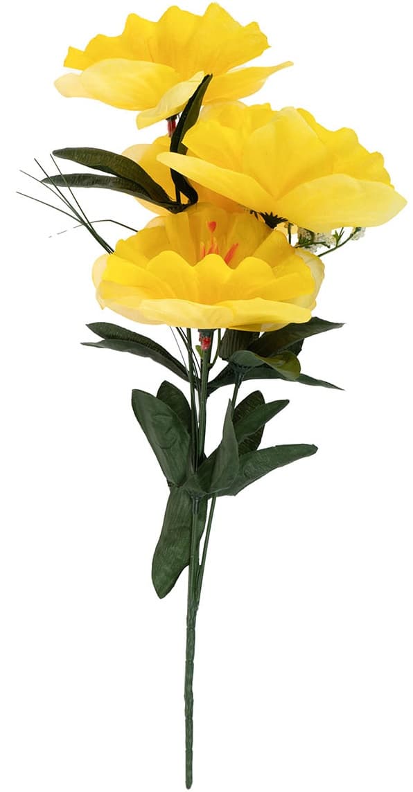 Kunstige forårsbuketblomster påskeliljer 29 cm 5 stk.