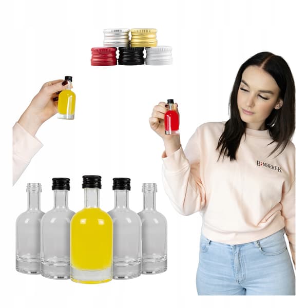 10x Mini TADEK Glasflaskor 50ml Flaska för Likör Vin Bröllopspresent