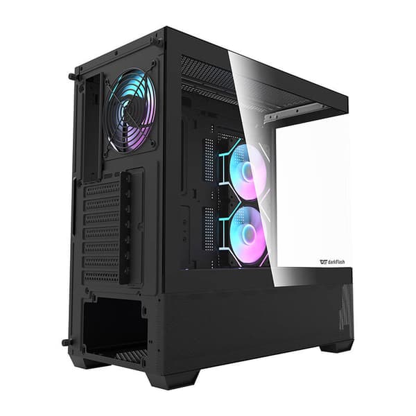 Darkflash DS900 AIR computerkabinet (sort) + 6 ARGB-blæsere