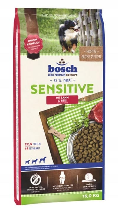 Bosch Sensitive Lamb&Rice 15 kg tørfoder til hunde med lam