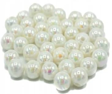 Opalescerande plastpärlor 10 mm 80-pack