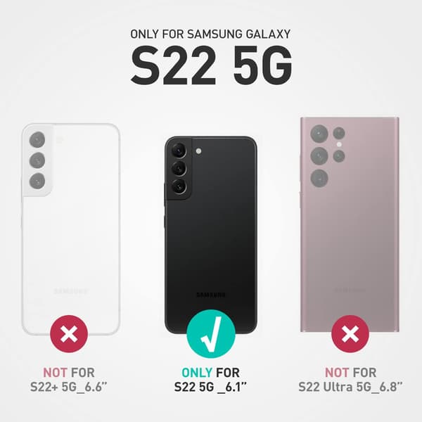 FOR- OG BAGCODE TIL SAMSUNG GALAXY S22 5G (2022) SORT KOFANGER
