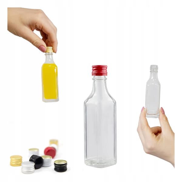 100x KĄTÓWKA-FLASKOR 50 ml + KORK Miniflaskor för bröllopspresent Tinkturer