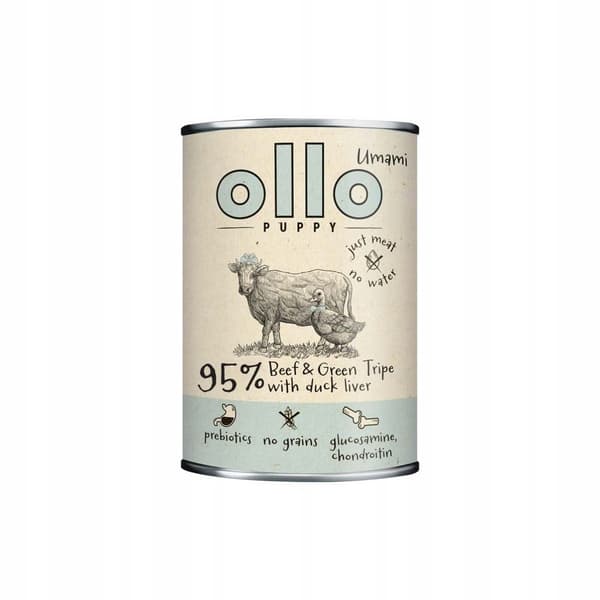 Ollo Puppy Umami våtfoder för hundar med nötkött, 8x400g